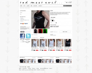 E-commerce t-shirt shop website design Melbourne
